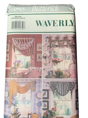 Butterick 4757 Waverly Window Toppers & Curtains Pattern Set Uncut